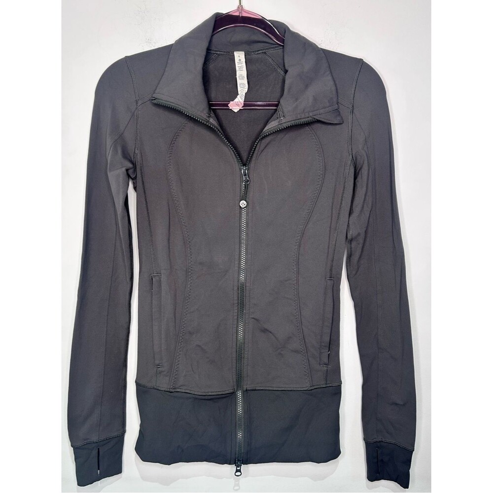 Lululemon Nice Asana Jacket Brushed Soot Light Color Gray Size 4 Full Zipper